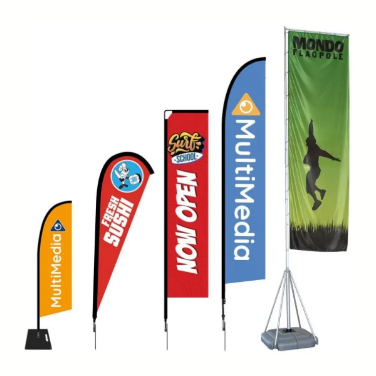 Outdoor Display Single Sided Print High Quality Promotional Advertisement Beach Flag For Car Wash