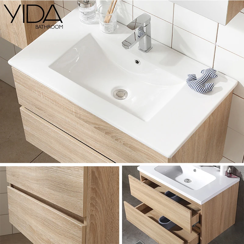 Best Price Plywood Vanities Modern Bathroom Cabinet Wood with LED Mirror