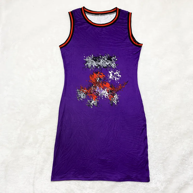 
2021 Hot Jersey Dresses Classical T shirt dresses letter Printed raptors design basketball jersey dress for women uniform 