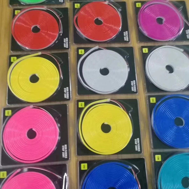 IP67 12v 6*12/5*11mm Colorful Blue Green flex strip 5m lights rope decoration sign flexible neon led