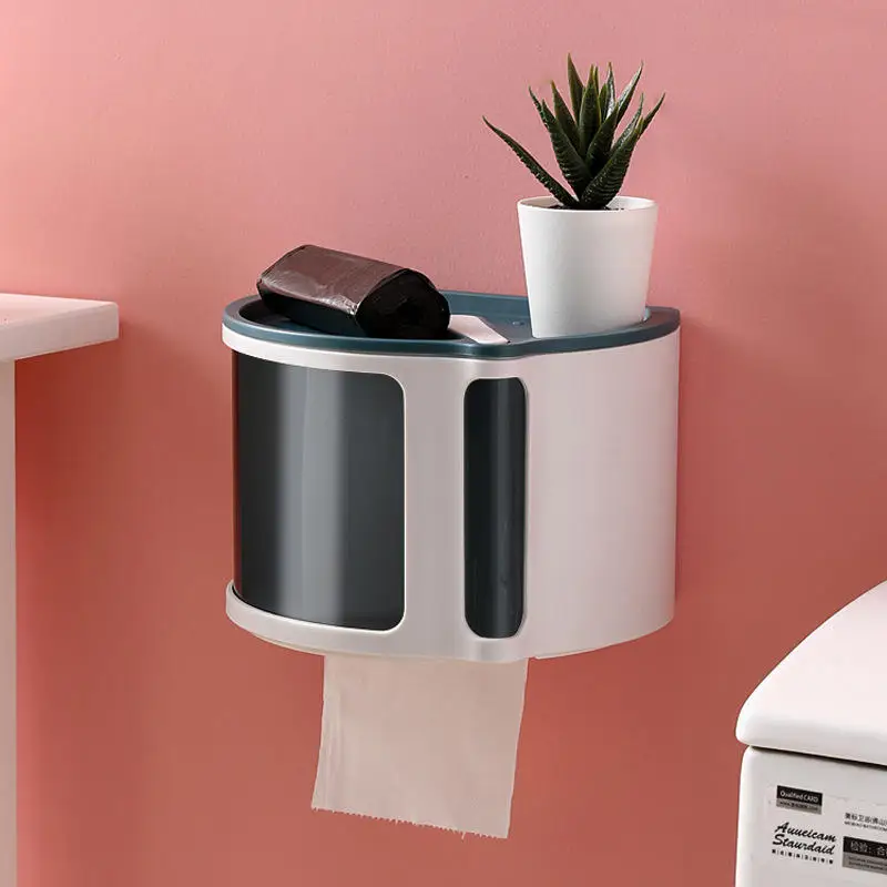 Toilet Paper Wipe Holder Dispenser With Shelf
