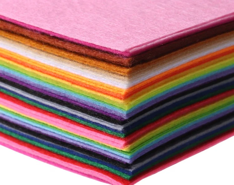  Colorful Thick 1mm-5mm 100% Polyester Needle Punched Nonwoven Fabric DIY