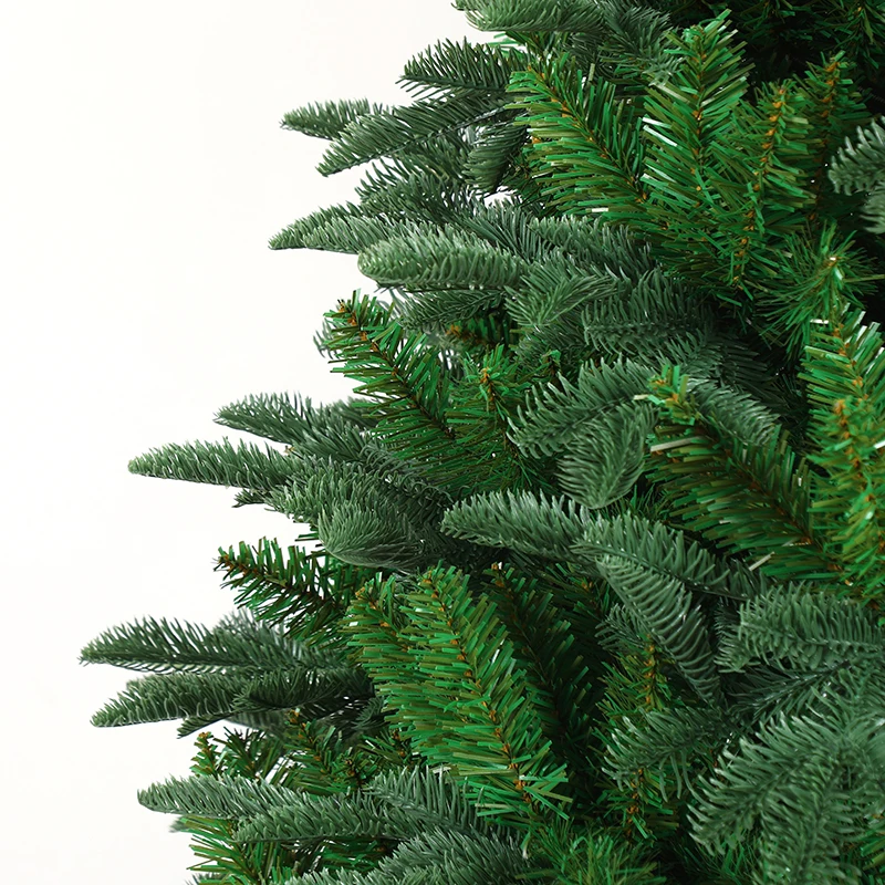Green 7FTt 210cm artificial PVC Christmas tree with metal support, indoor and outdoor holiday Christmas decoration