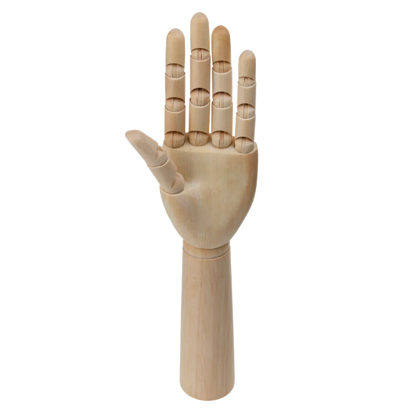 High Quality Factory Direct Supply Beech Toy Mannequins Wooden Articulated Hands Wood Handmade Model Polished HUAYI as Picture