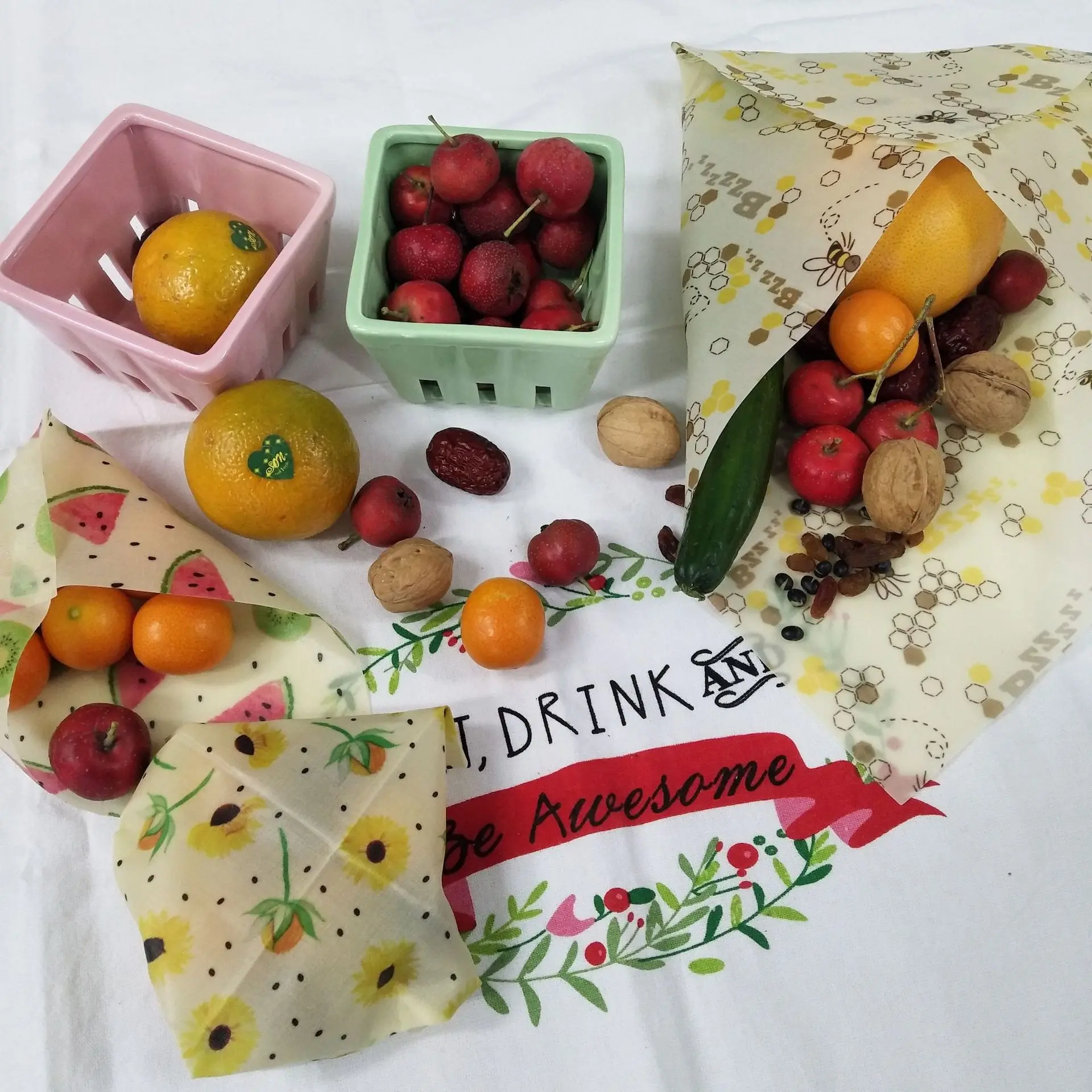 Органическая упаковка для хранения продуктов из пчелиного воска многоразовая