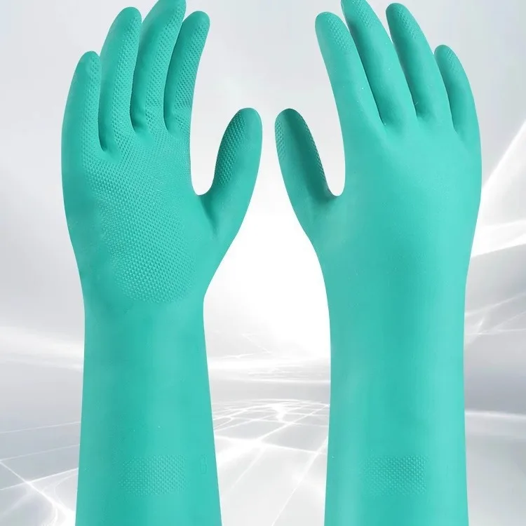 Chemical Resistant  Resist Household Acid, Alkali Solvent and Oil  Safety Working Gloves Household Nitrile Gloves