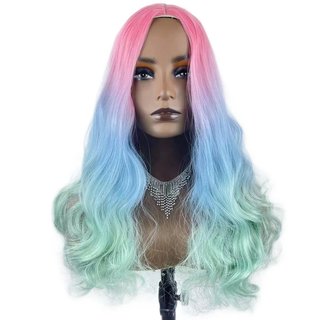 colour curly wig kinky curly hair curly synthetic wig curly hair cosplay wig synthetic hair fiber factory wholesale