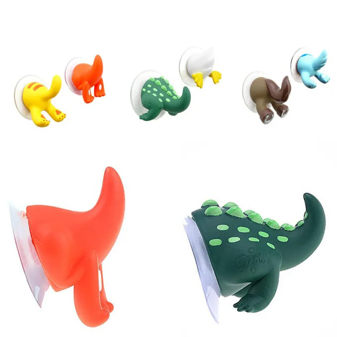 Creative Cartoon Suction Cup Hooks Wall-mounted Punch-free Home Decoration Animal Tail Plastic Adhesive Hook