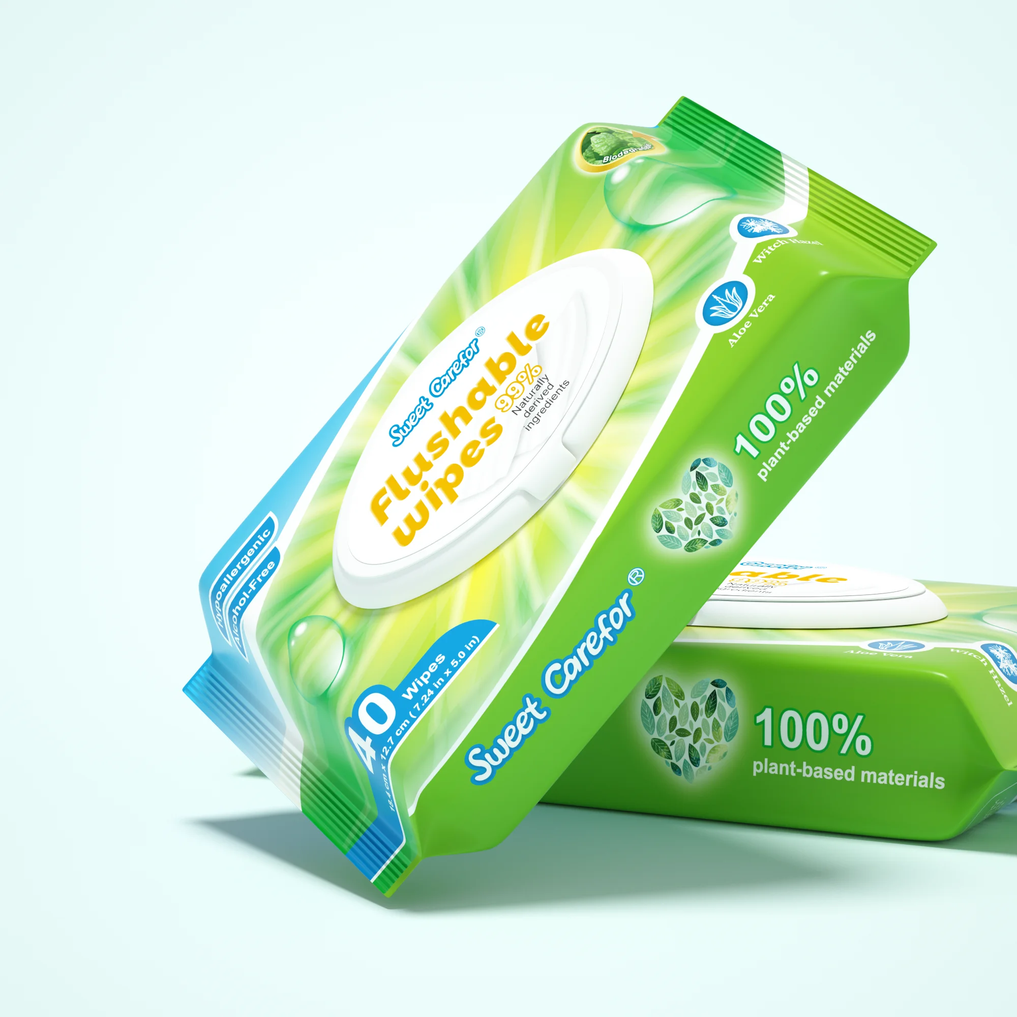 Flushable Butt Wipes With Soothing Botanicals & Aloe Soft & Gentle Wet Wipe Dispenser for Home Use, Septic Sewer Safe