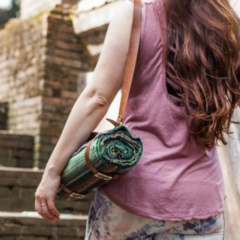 Adjustable Leather Yoga Mat Strap Blanket Carrier For Outdoor Camping And Picnic