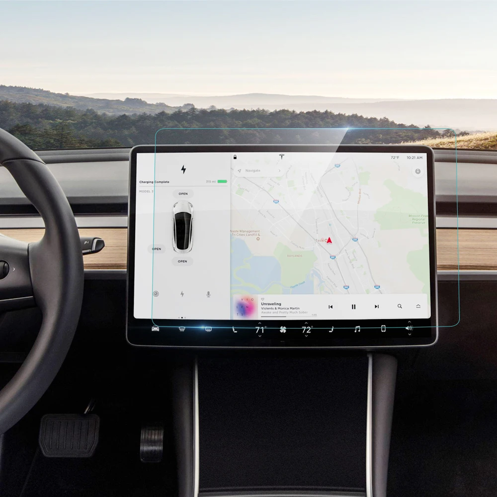 Протектор экрана навигации LFD03 для Tesla, модель автомобильной навигации 3, защита от отражения, чувствительная пленка для сенсорного экрана автомобиля