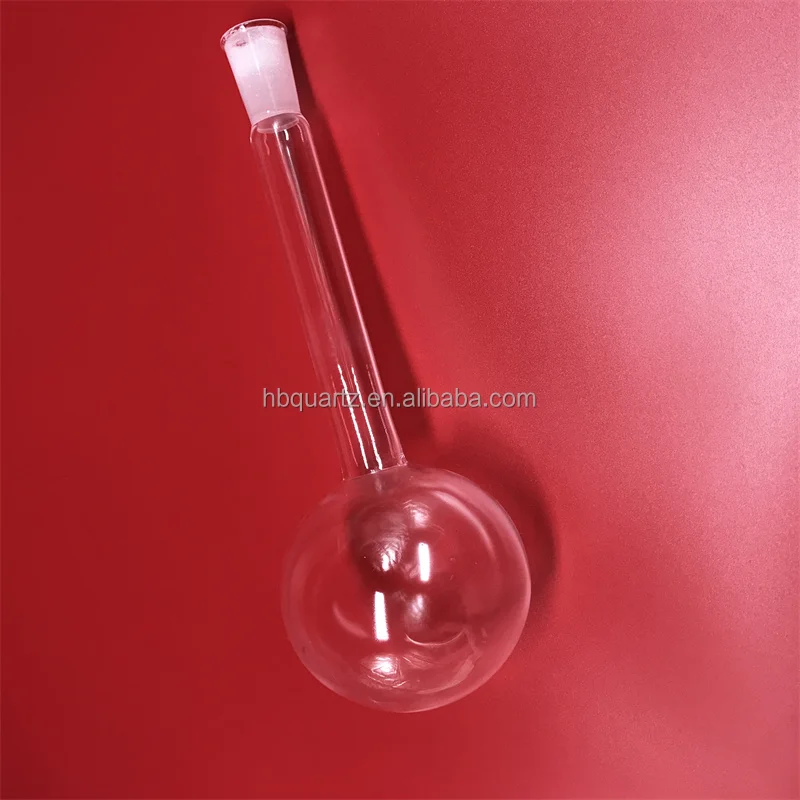 Customized long neck quartz glass round bottom flask 500ml