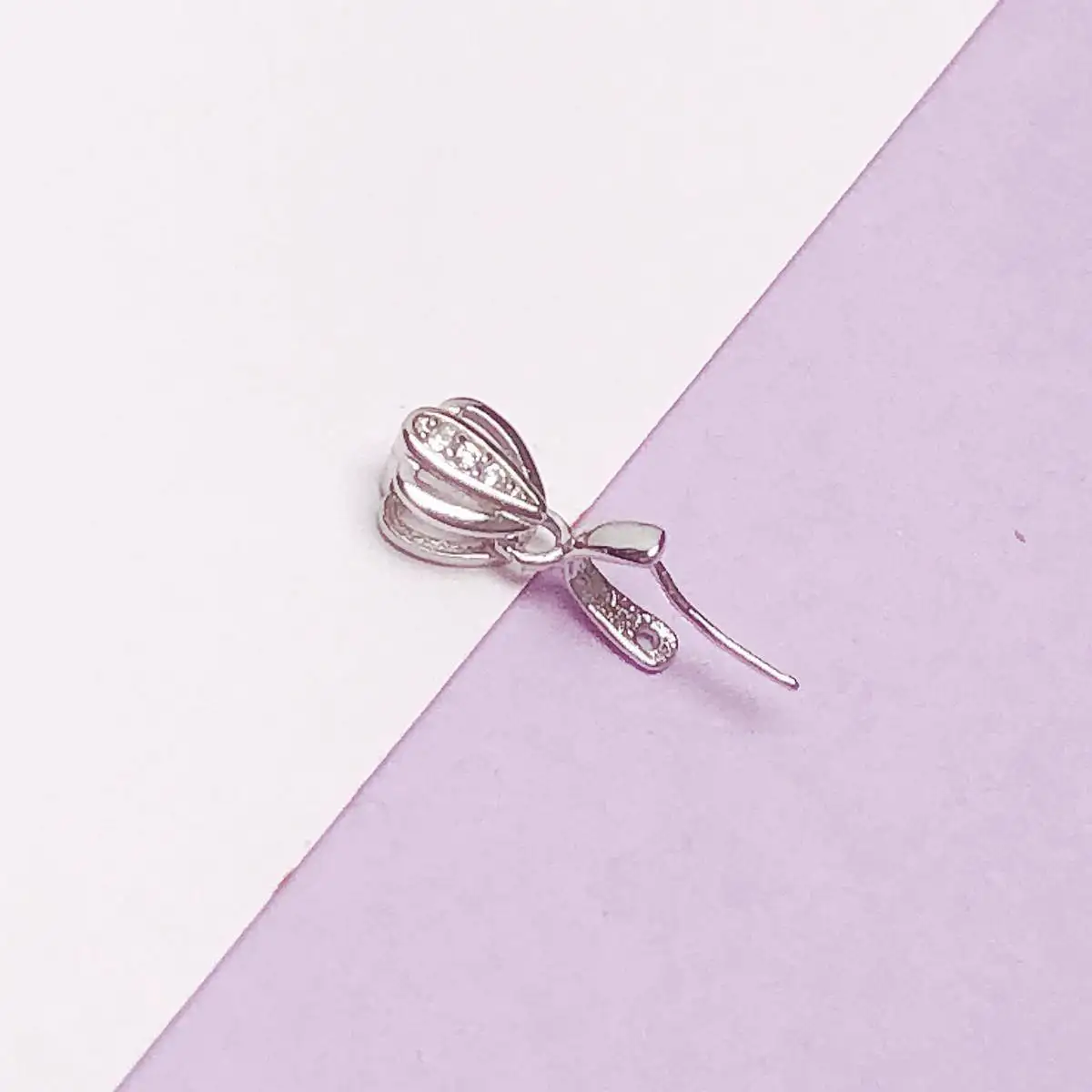 S925 sterling silver Buddhist diagonal pendant melon seeds buckle Guanyin jade pendant buckle pendant folder buckle accessories