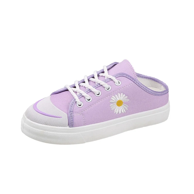 Hot Sale Low Price 2020 New Design Casual  Canvas  Woman Shoes New Arrivals Half Slippers Keds Factory Direct