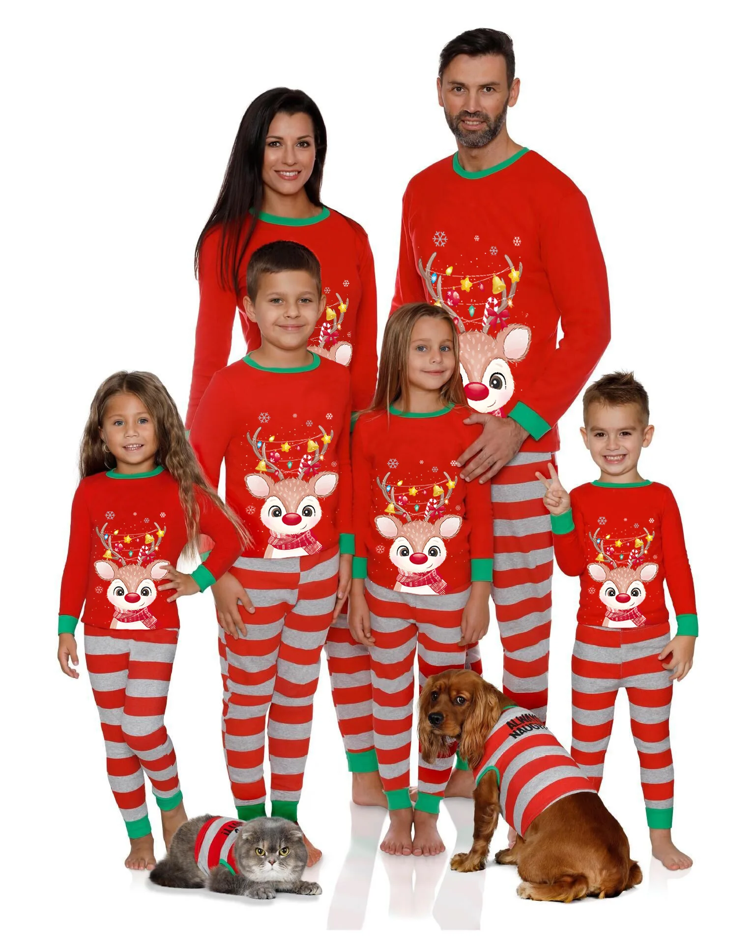 Christmas Elk Deer Family Pajamas Mommy And Me Pajamas Sets Matching Outfits Family Sleepwear