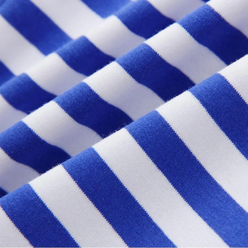 Wholesale Sail Sailor Stripe T shirt  O neck Cotton Short Sleeve Unisex navy stripe Oversize Casual tops