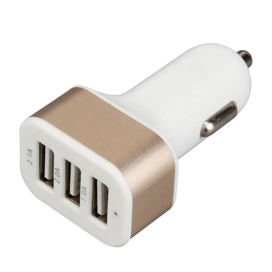 Mini USB Car Charger Mobile Phone Fast 3 Port Car USB Charger Adapter Charging For iPhone iPad Samsung Xiaomi Smartphone Tablet