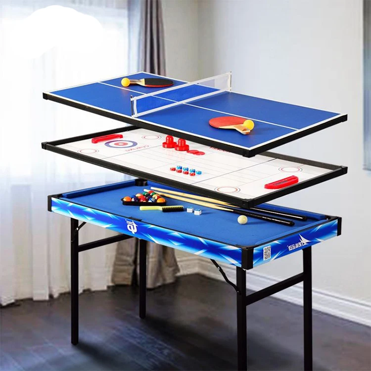 New 1.2m foldable pool/glide hockey/ping-pong/shuffleboard game table multi 4 in1game table