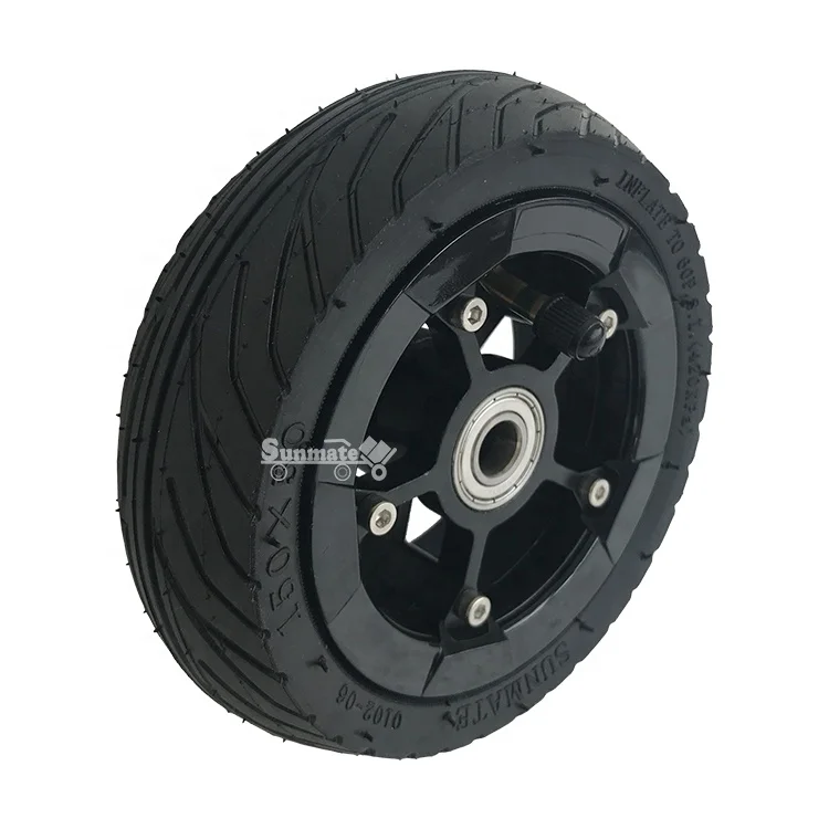 150MM Scooter Inflation Wheel With Aluminium Alloy Spoke plastic Rim 6 Inch Pneumatic Street Tyre