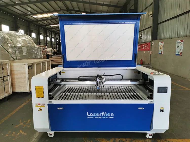 Double heads LM-1390 stable works co2 hybrid laser cutting machine with water cooling system