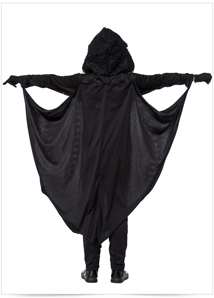 2024 Unisex TV Bat Man Cosplay Jumpsuit Adult Child Sizes Vampire Bat Hooded Costume Halloween Party Character Bat Wings