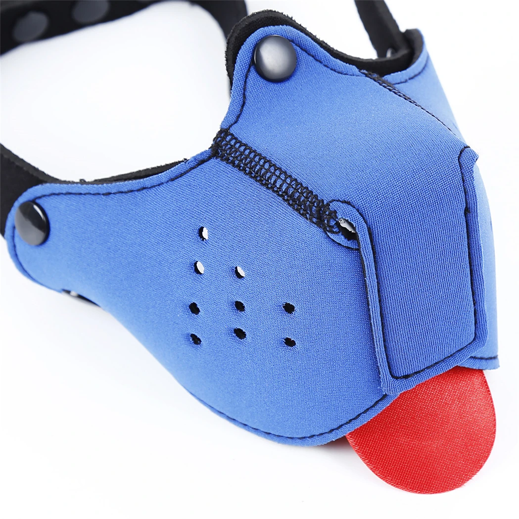 PU Leather Dog Hood,Head Harness Headgear Leather Costume Bondage Maskes,Halloween Restraint Hood Black Mouth Gag