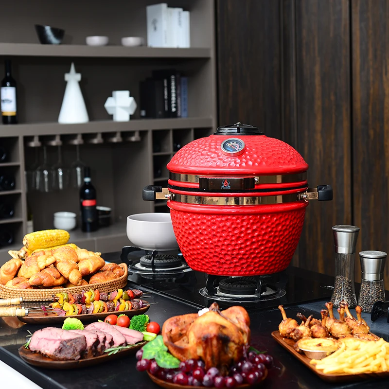 Professional propane gas small pizza oven ceramic clay China yixing vision factory mini kamado grill