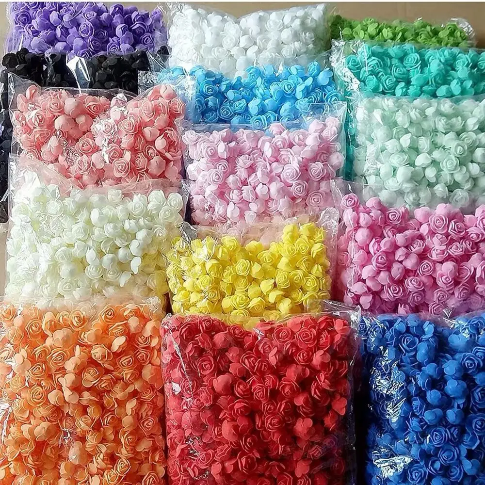 PE Foam Artificial Flower Rose 6cm Flower Head For Diy Bear Wedding Decoration