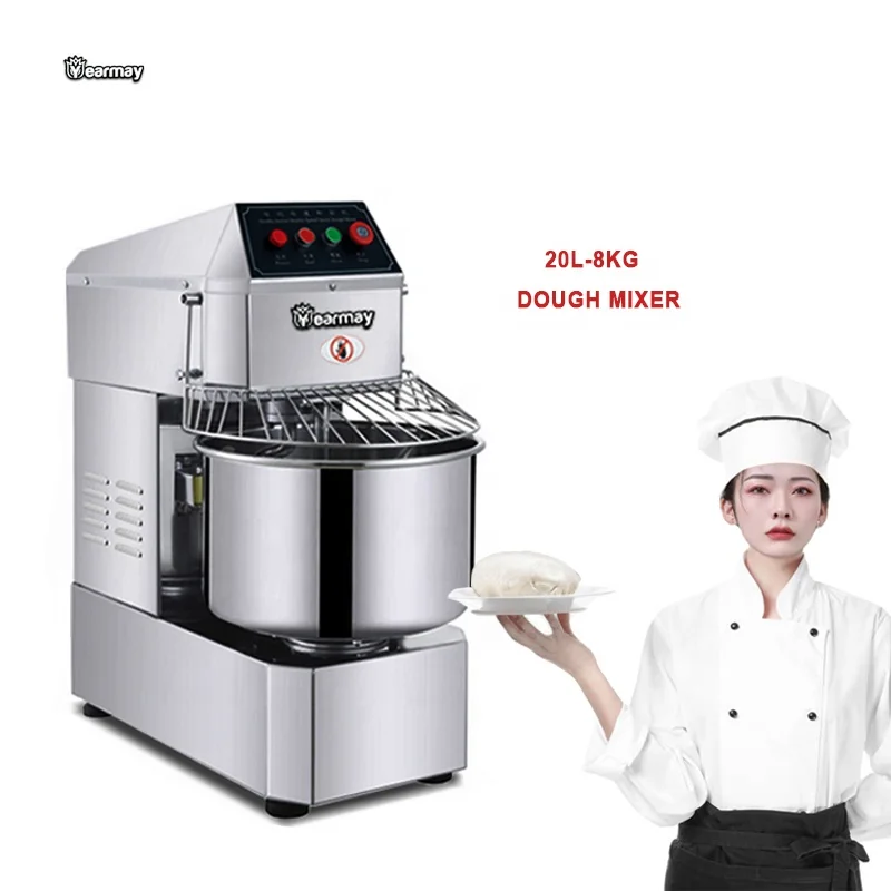 20L/8Kg Single Phase Commercial Flour Spiral Dough Mixer For Bakery Kneading Machine