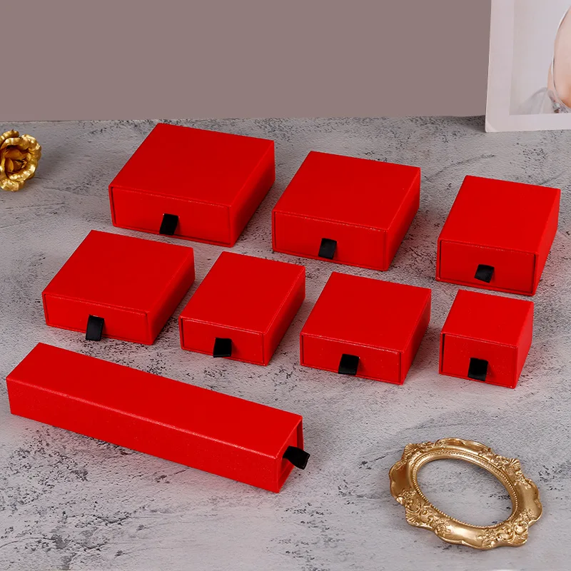 Unique Luxury Custom Logo Slide Rigid Cardboard Paper Gift Jewellery Box Drawer Jewelry Box Packaging