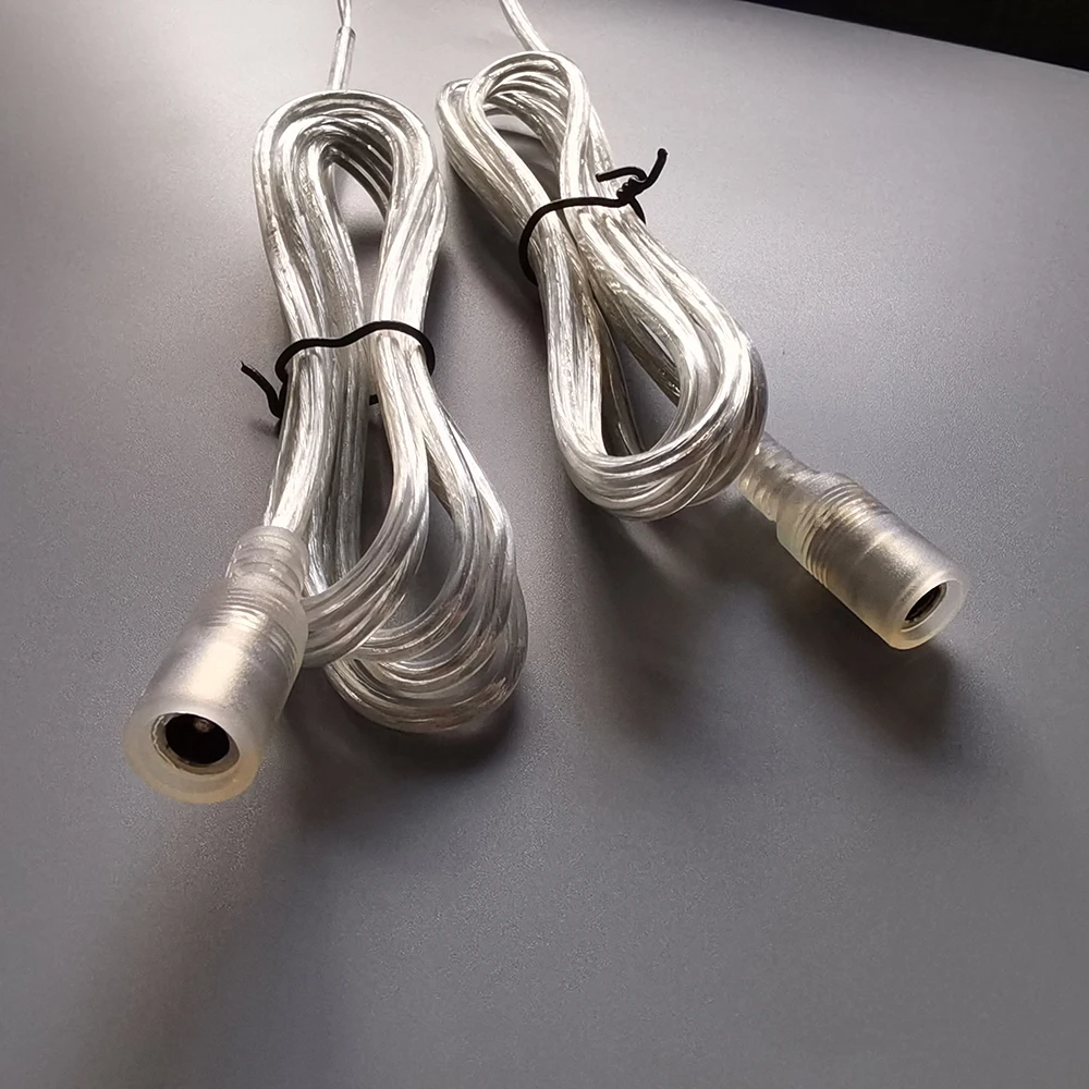 1.5m 0.5mm 20AWG transparent led neon strip flex connectors for led neon signs connect with power adapter