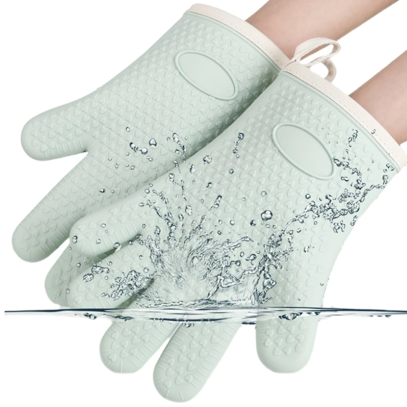Non-Slip Extreme Heat Resistant Pot Holders Silicone Oven Gloves Microwave Baking Hot Pot BBQ Gloves Silicone Oven Mitt