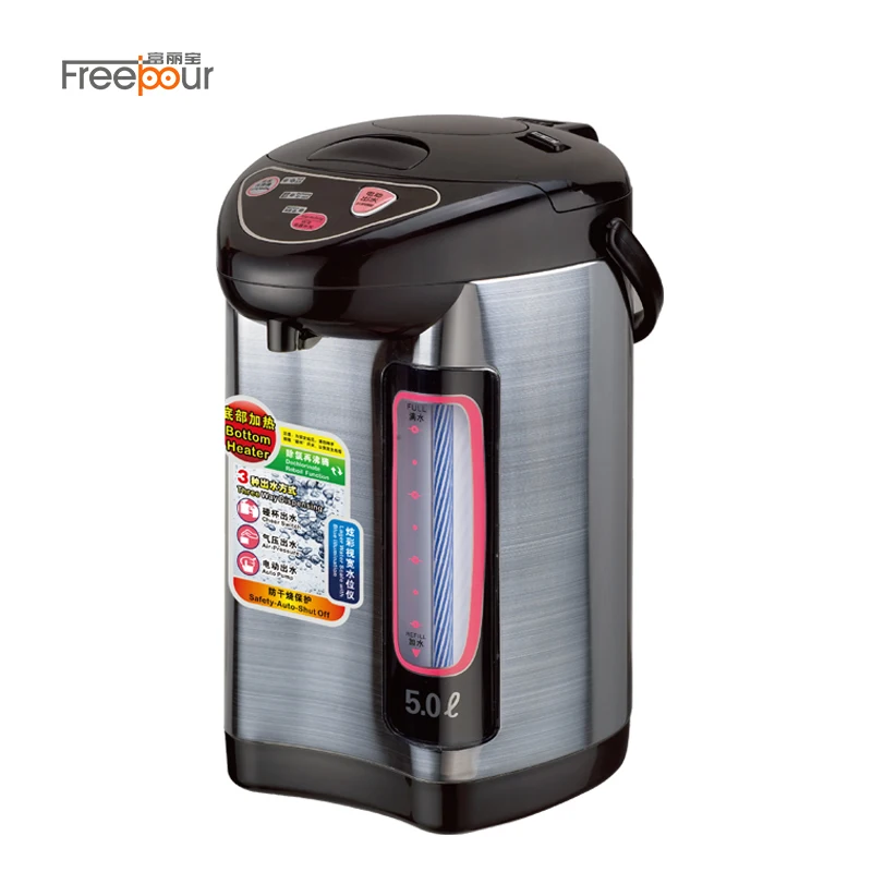 
3 Kind Water Out 5L Black Stainless Steel Hot Water Vacuum Thermos Pot Electric Air Pots 