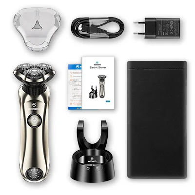 MOOSOO 8G Waterproof Rechargeable Shaving Machine 3D All  Around Floating Head Shaver Barber for Men Electric Shavers