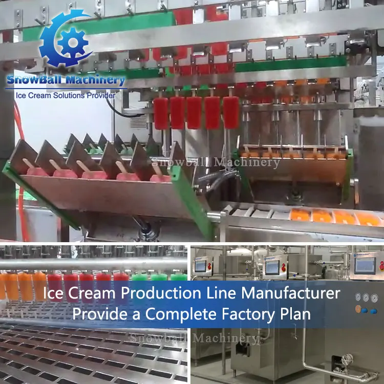 Industrial Ice Cream Production Line Lolly Popsicle Rotary Style Molded Stick Machine