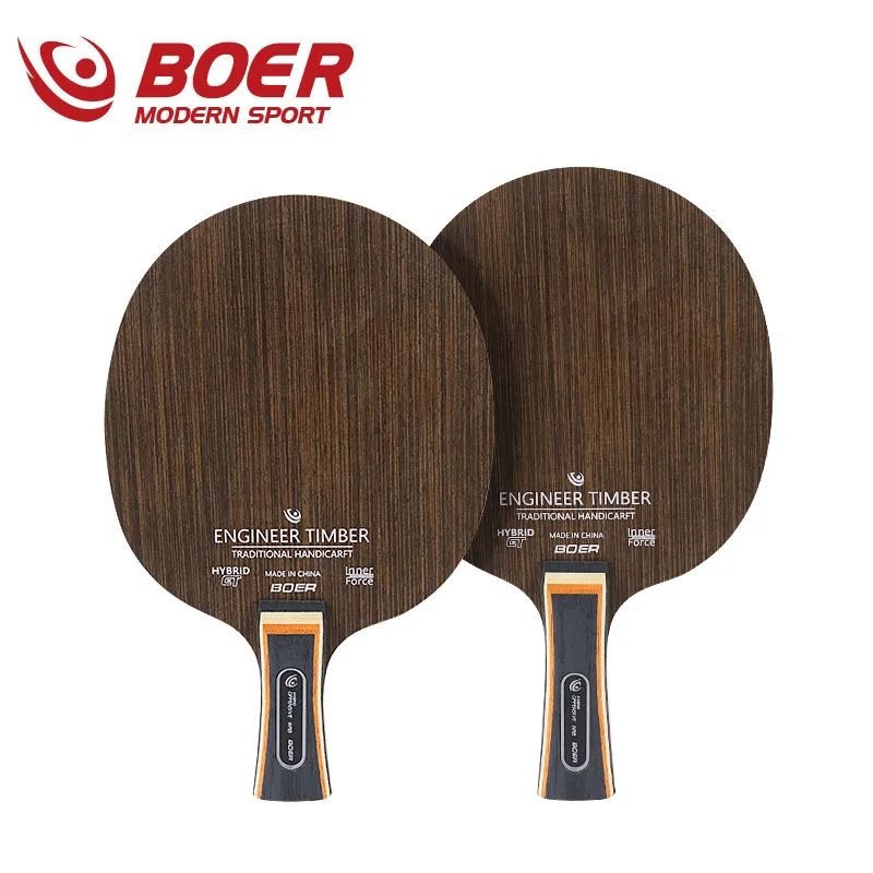 Technology Tekken Ebony Cross Racket 5-Ply Pure Wood Baseplate Carbon Copying Table Tennis Racket