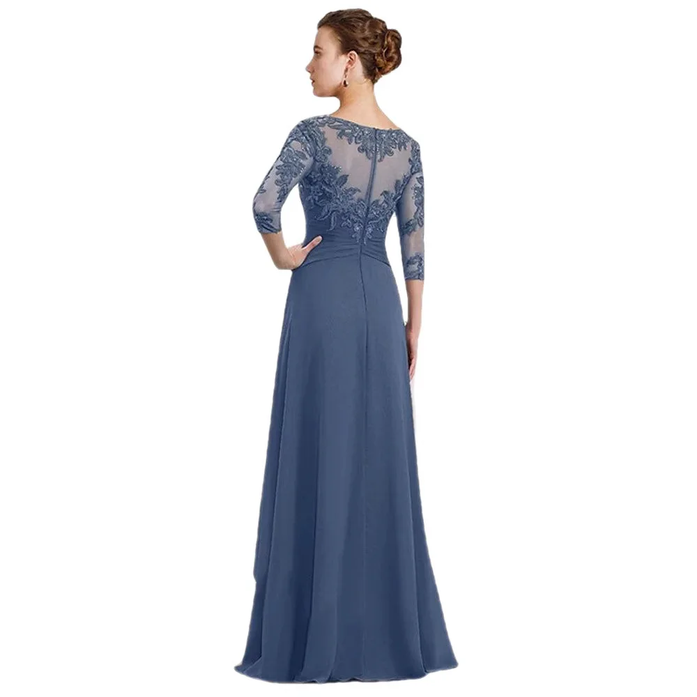 gown evening dress elegant casual women formal chiffon mesh sequin long sleeve maxi dresses