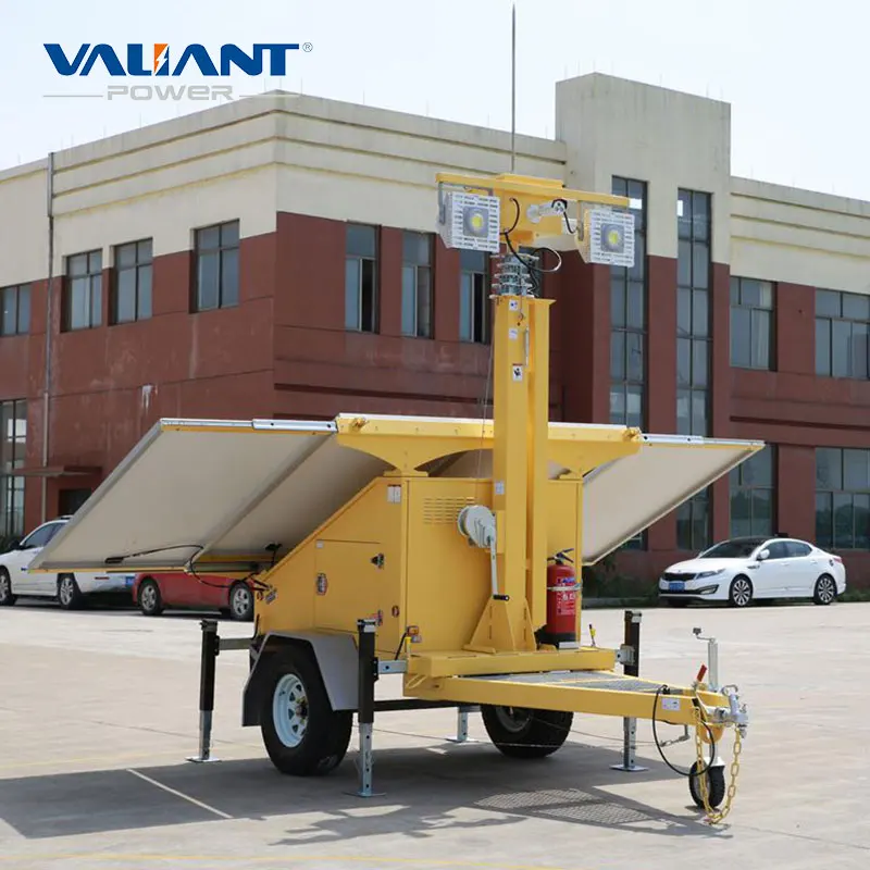 Surveillance system CCTV camera tower solar trailer
