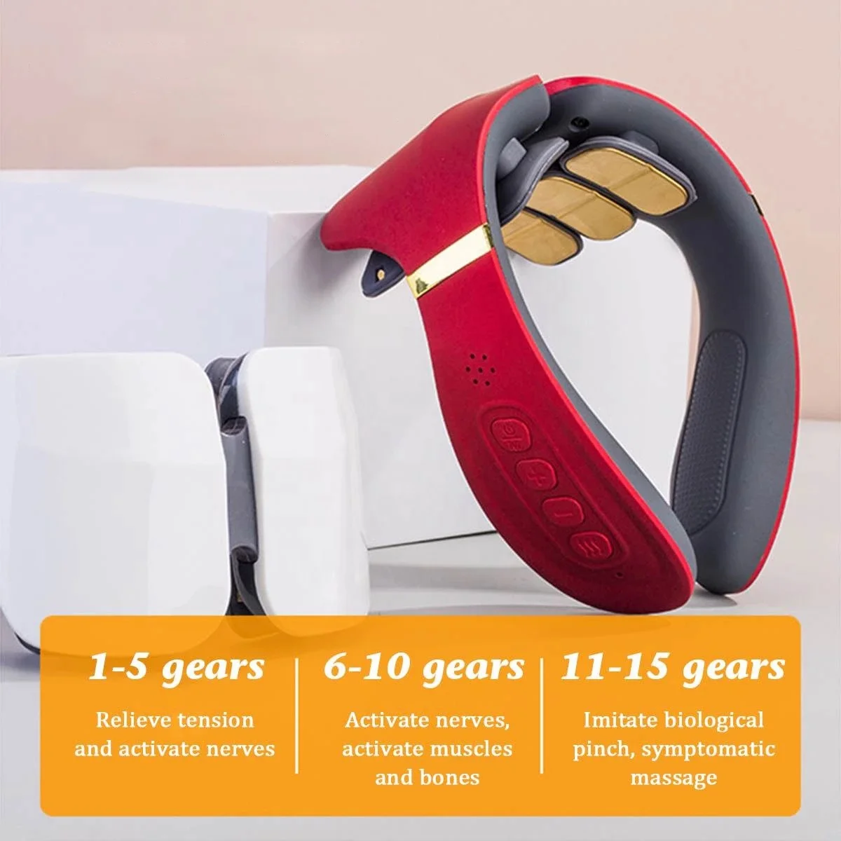 innovative products 2022 Electric Neck back and shoulder Massager with 12 Modes Wireless 3D Travel Neck Massage Equipment