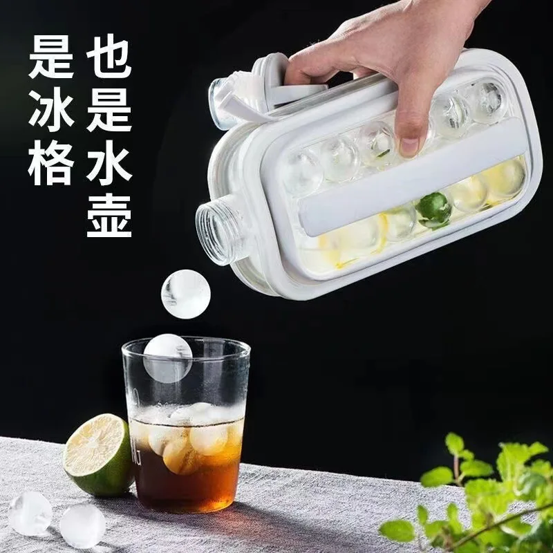 new Portable ice making ball pot 2-in-1 water bottle ice grid pot ice cube maker silicone spherical grinding tool container