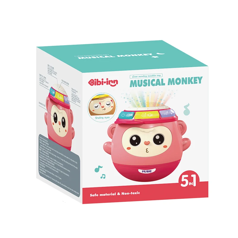 Silicone Material Tumbler Roly-poly Toy Baby Balance Tumbler Toy projection Cartoon Figures Baby Educational Stacking Toys