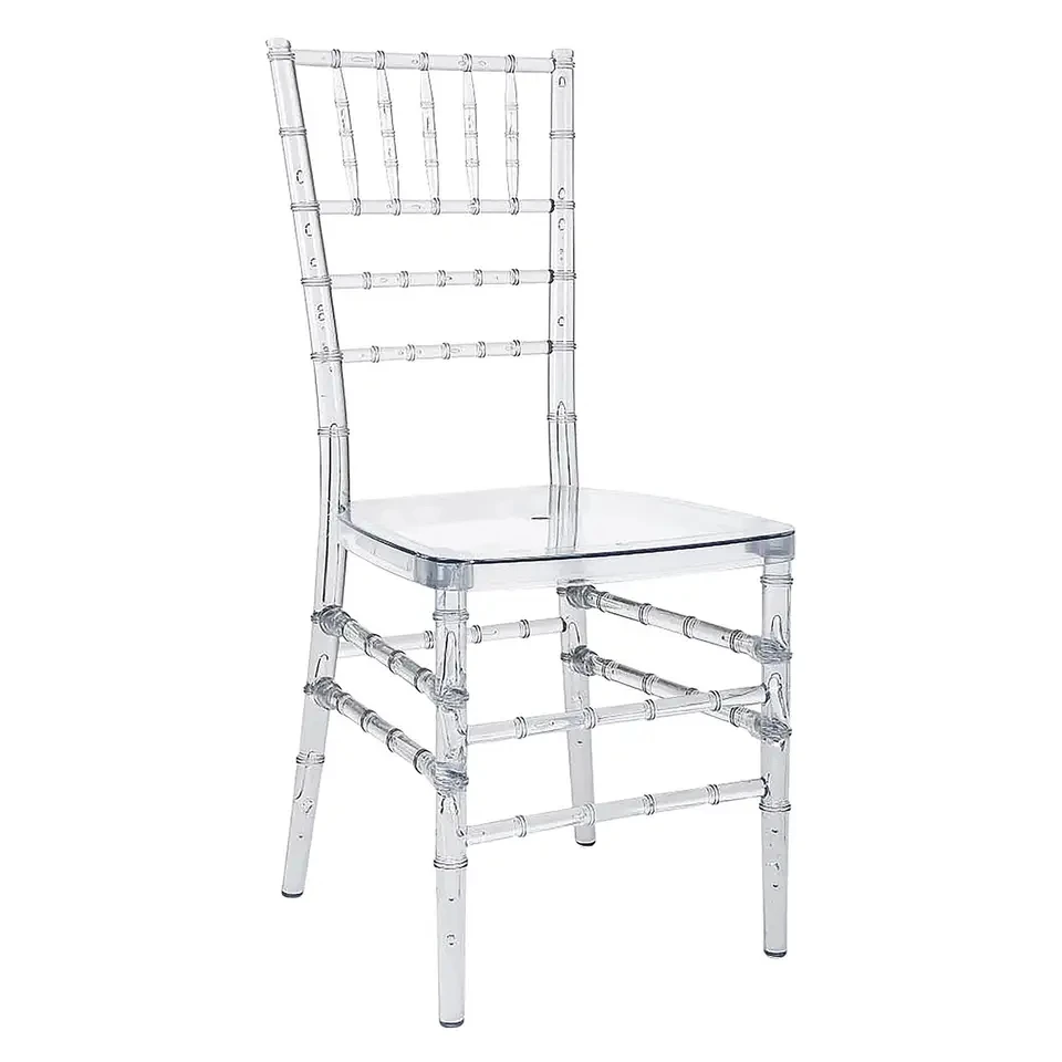 Hot Sale Clear Transparent Resin Chiavari Chair Clear Plastic Acrylic Phoenix Napoleon Wedding Chair with Wholesale Price