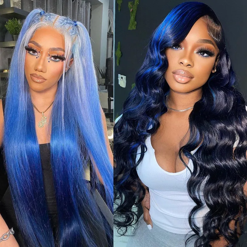 blue ombre hair done