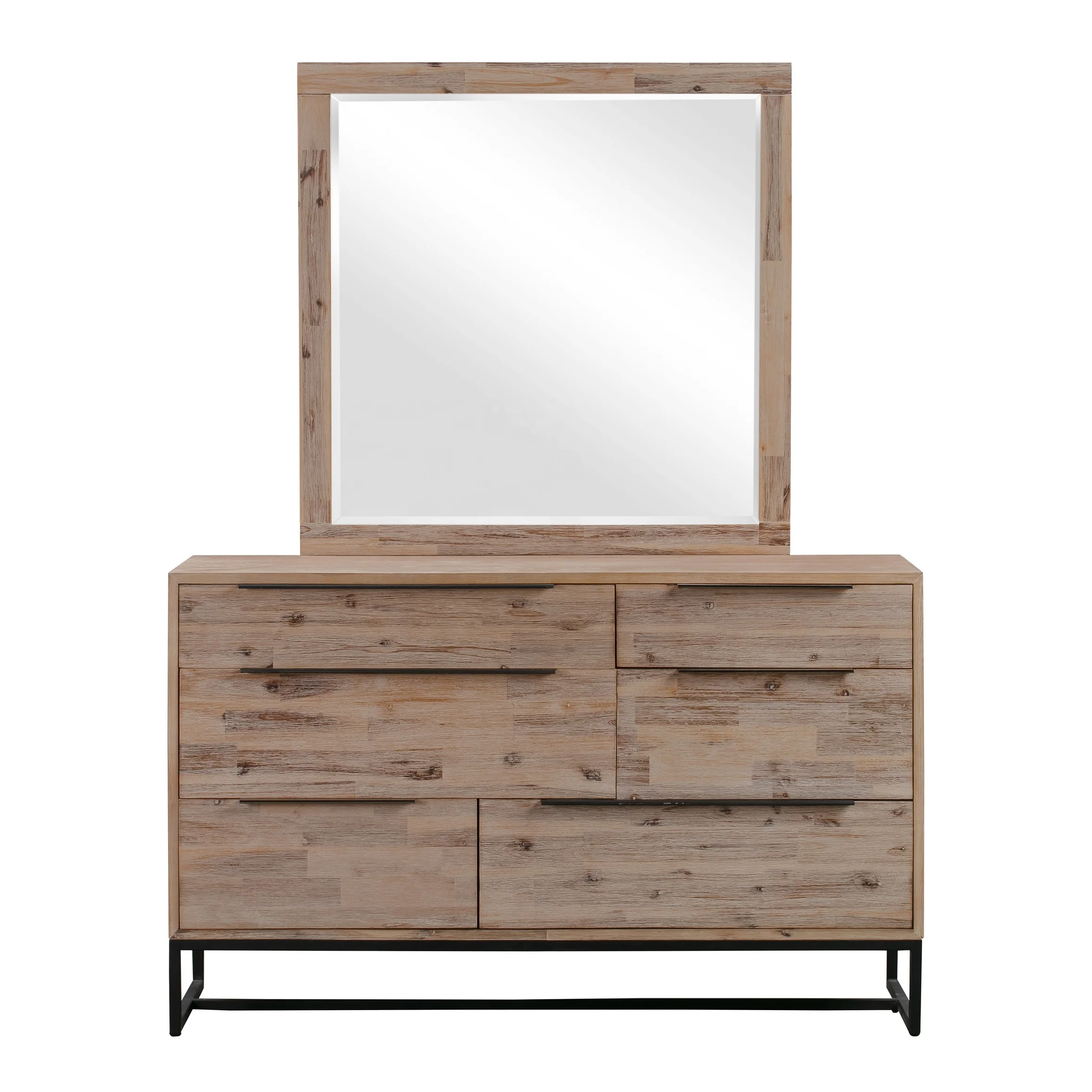 Vietnam Contemporary Clean and Simple Lines Solid Wooden Steel Frame Bedroom Furniture Mirror Simple Dressing Table Designs