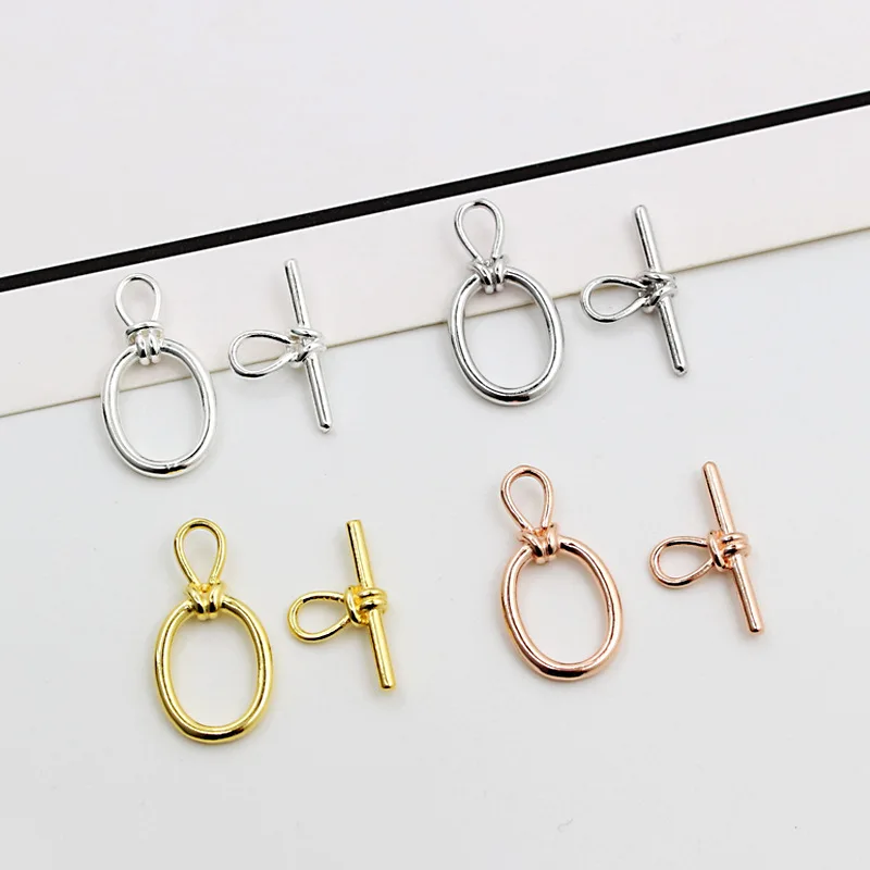 925 Sterling silver OT Buckle making bracelet necklace buckle DIY production bead accessories hemp rope closing buckle
