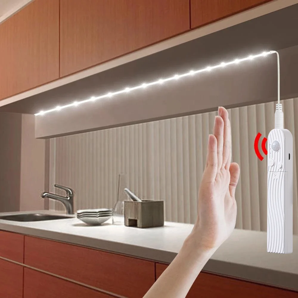 Dropshipping High Brightness 2835 bar 1meter warm white color indoor human body induction sensor intelligent led strip light