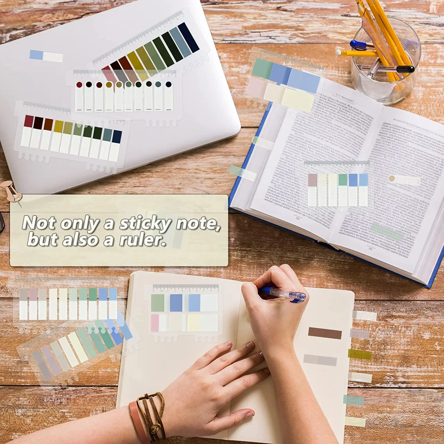 Transparent Sticky Note Pads Waterproof Self-Adhesive Memo Removable N Times Sticky tabs Annotation Page Markers Tabs morandi