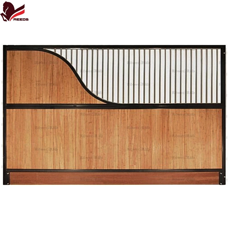 Steel made powder coated wooden bamboo material horse stall