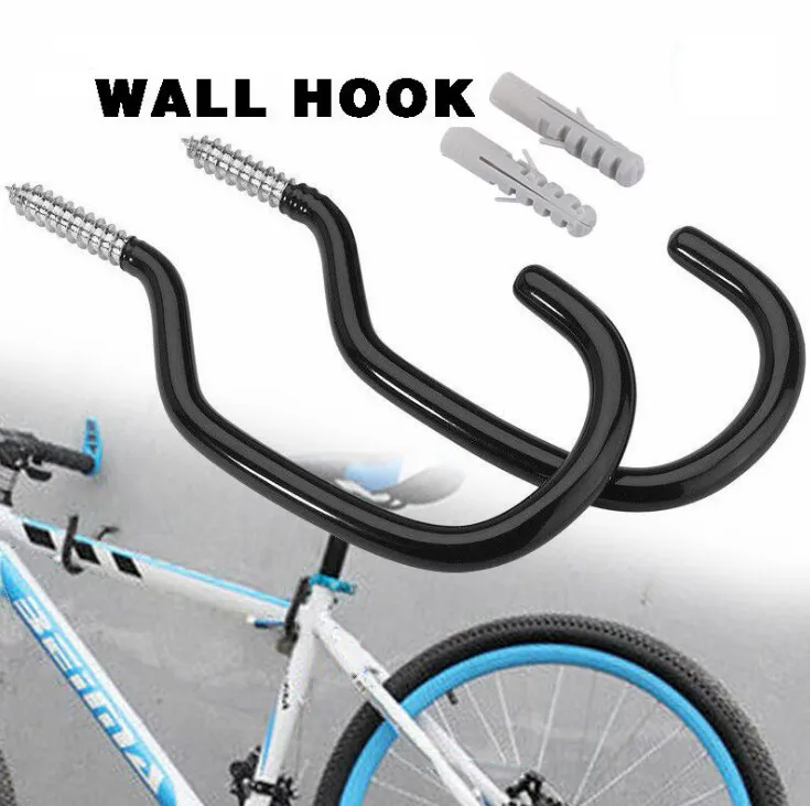 4-Pack Heavy Duty Vinyl Coated Bicycle Chair Wall-Mounted Ceiling Hanger Screw-in Ladder Bike Hooks Garage Organization Bike Bag