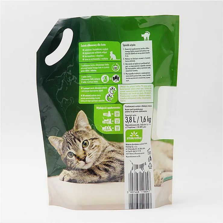 Reusable Heat Seal Plastic Stand Up Packaging China Manufacture Cat Litter Packaging Bag for cat litter